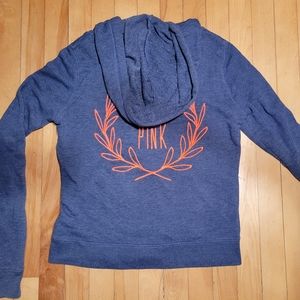 PINK full zip hooded sweatshirt (Medium)